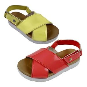 Uggs 2 Pair Girls Patent Leather Sandals Size 10